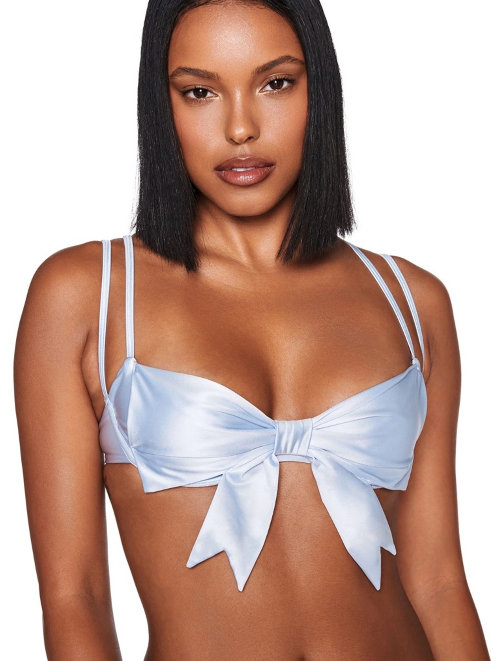 I.AM.GIA Pale Blue Satin Bra Top